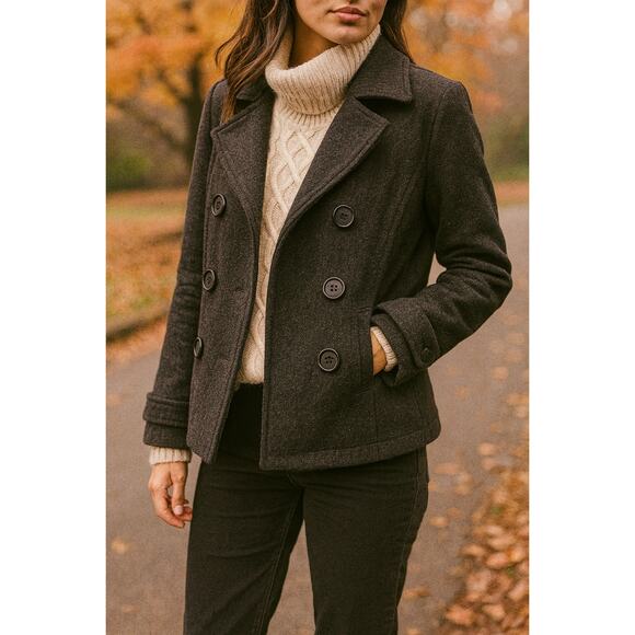 American Eagle Outfitters Jackets & Blazers - American Eagle Dark Gray Utilitarian Wool Pea Coat Medium Y2K Vintage Winter